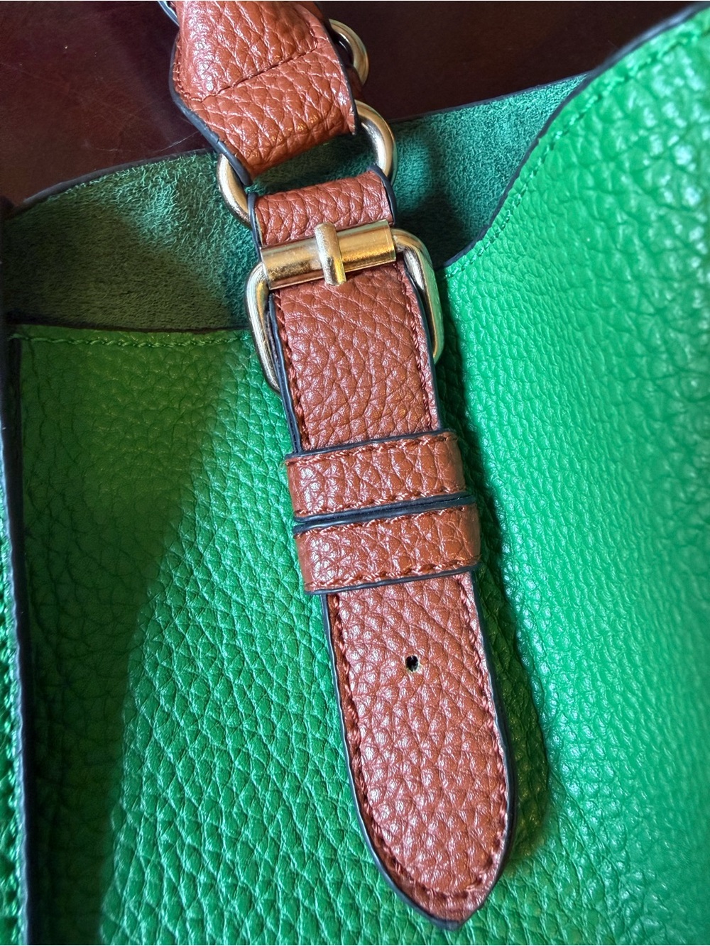 J & D Paris Women's Green Large Bag Faux Leather Handbag Floral Grommets Strap - Picture 9 of 11